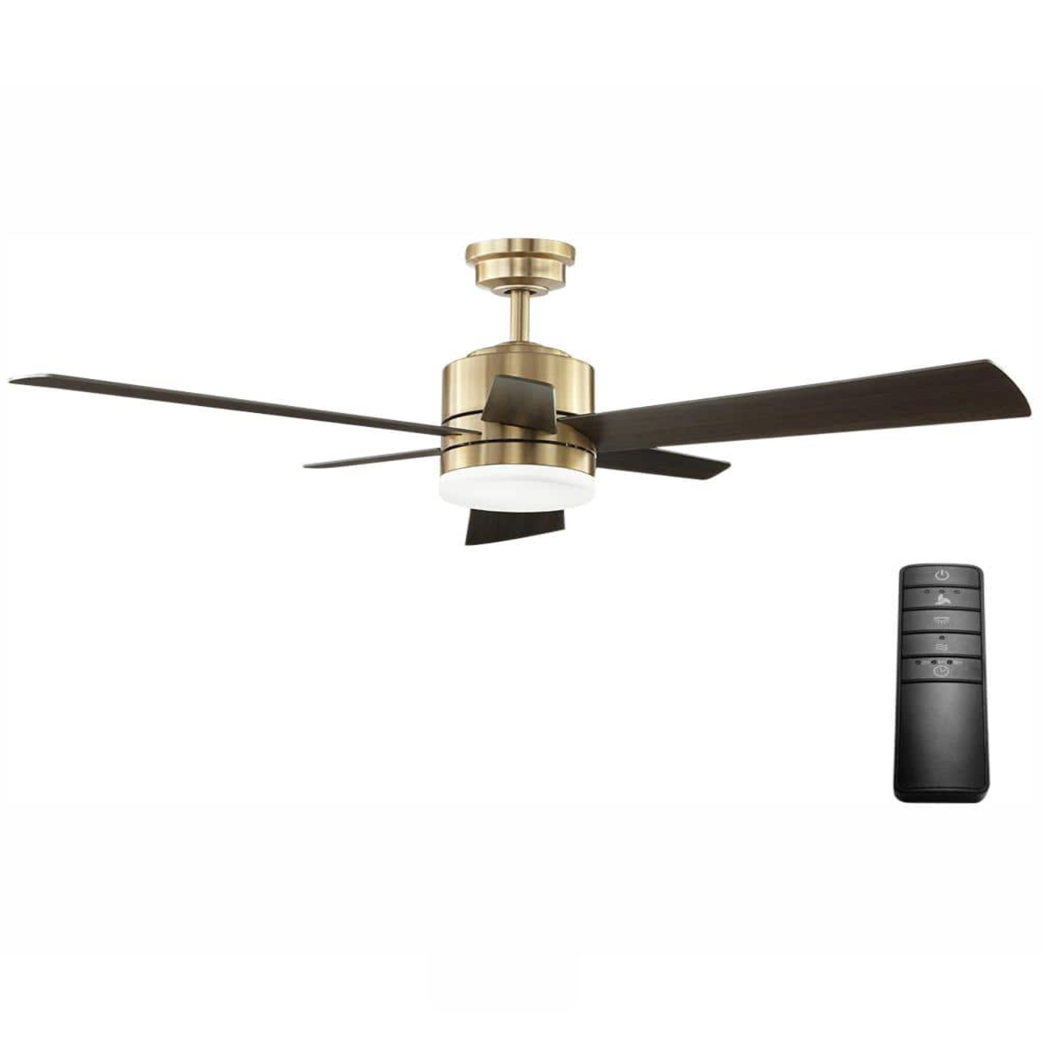 Home Decorators Collection Hexton 52 in. Indoor Integrated LED Brushed Gold Ceiling Fan with Light Kit