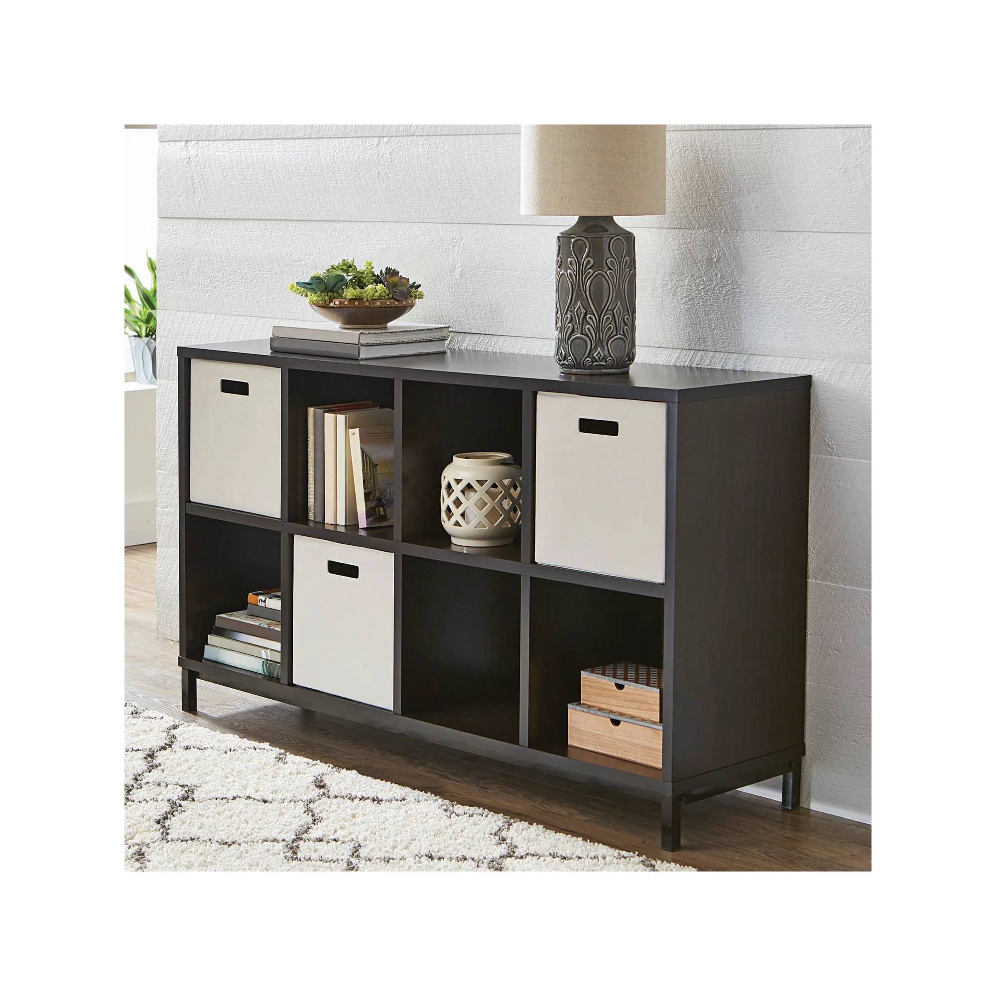 Better Homes & Gardens 8-Cube Organizer with Metal Base. Espresso