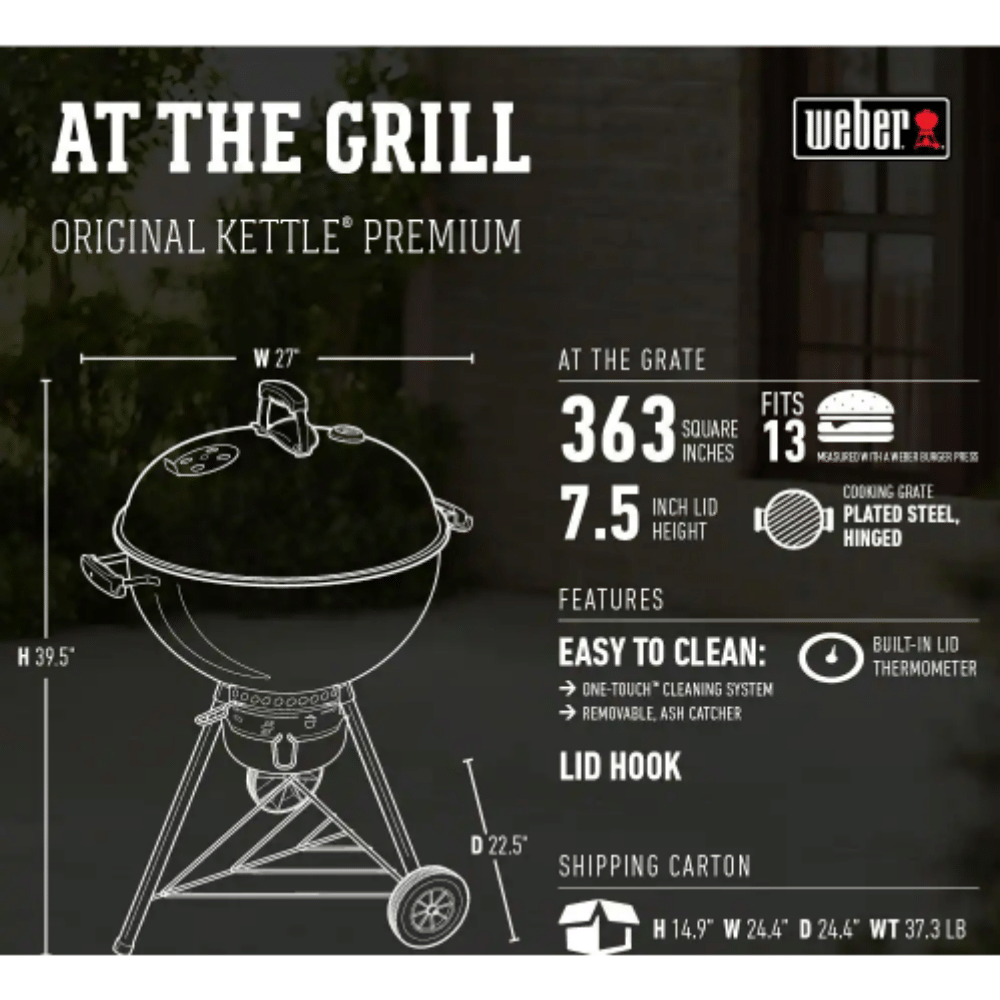 Weber 22 in. Original Kettle Premium Charcoal Grill In Copper. 14402001