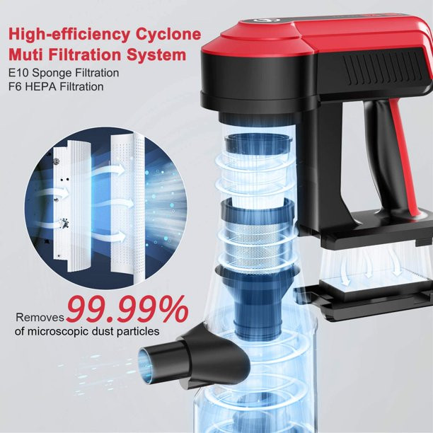 Moosoo K23 Cordless Vacuum 4-In-1 Stick Vacuum With 3 Suction Modes