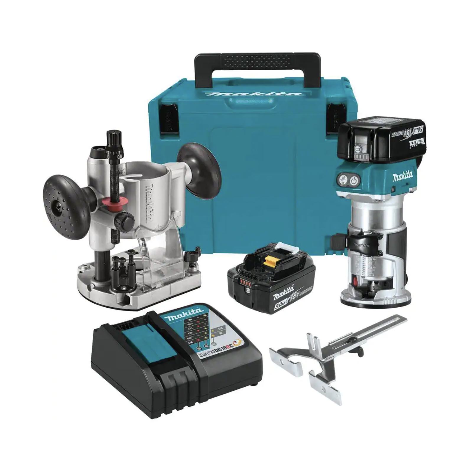 Makita 5.0 Ah 18V LXT Lithium-Ion Brushless Cordless Compact Router Kit