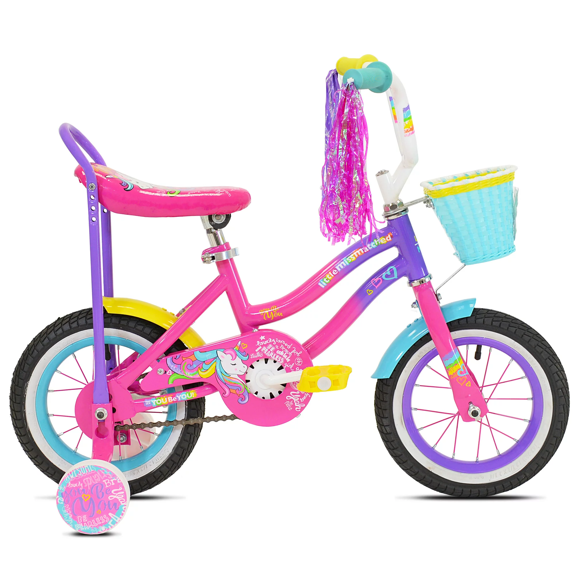 LittleMissMatched 12 In. Let You Be You Unicorn Bike. Pink and Purple