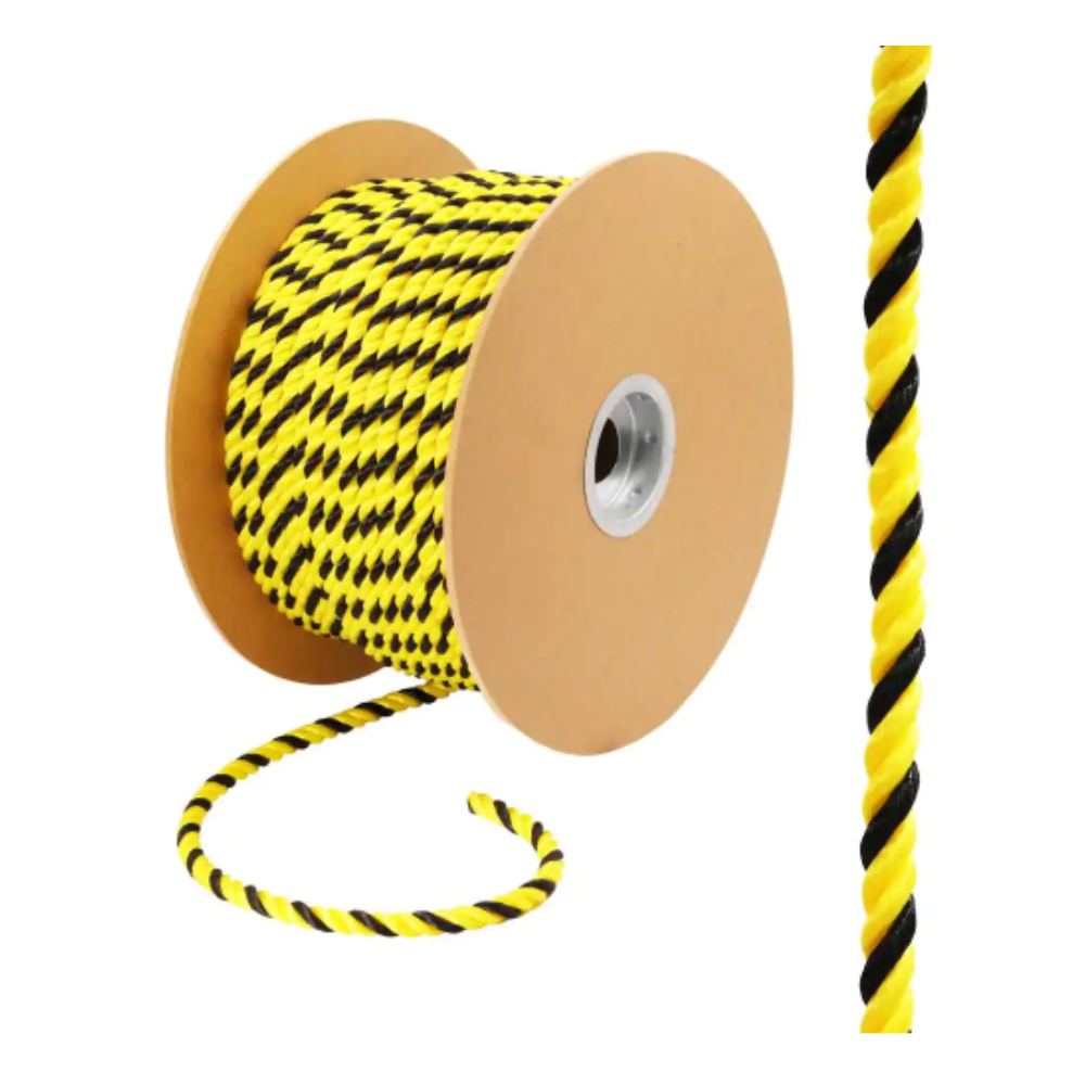 Everbilt 1/2 in. x 300 ft. Polypropylene Twist Rope. Black and Yellow