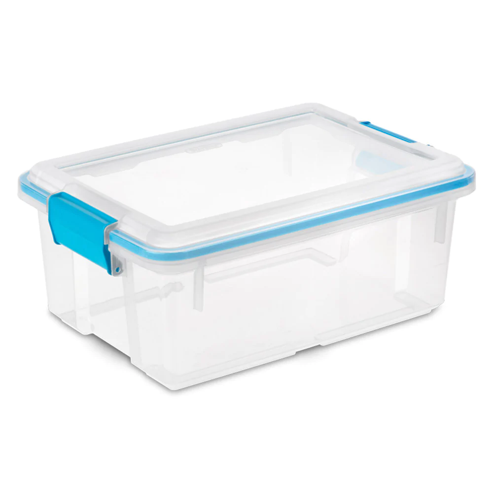 Sterilite 12 Qt Plastic Storage Bin Container Clear Gasket Sealed Box. (12 Pack)