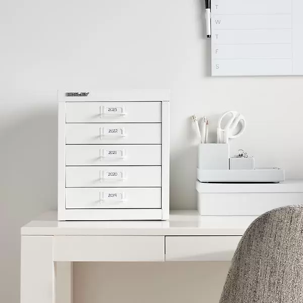 Bisley 5-Drawer Cabinet. White