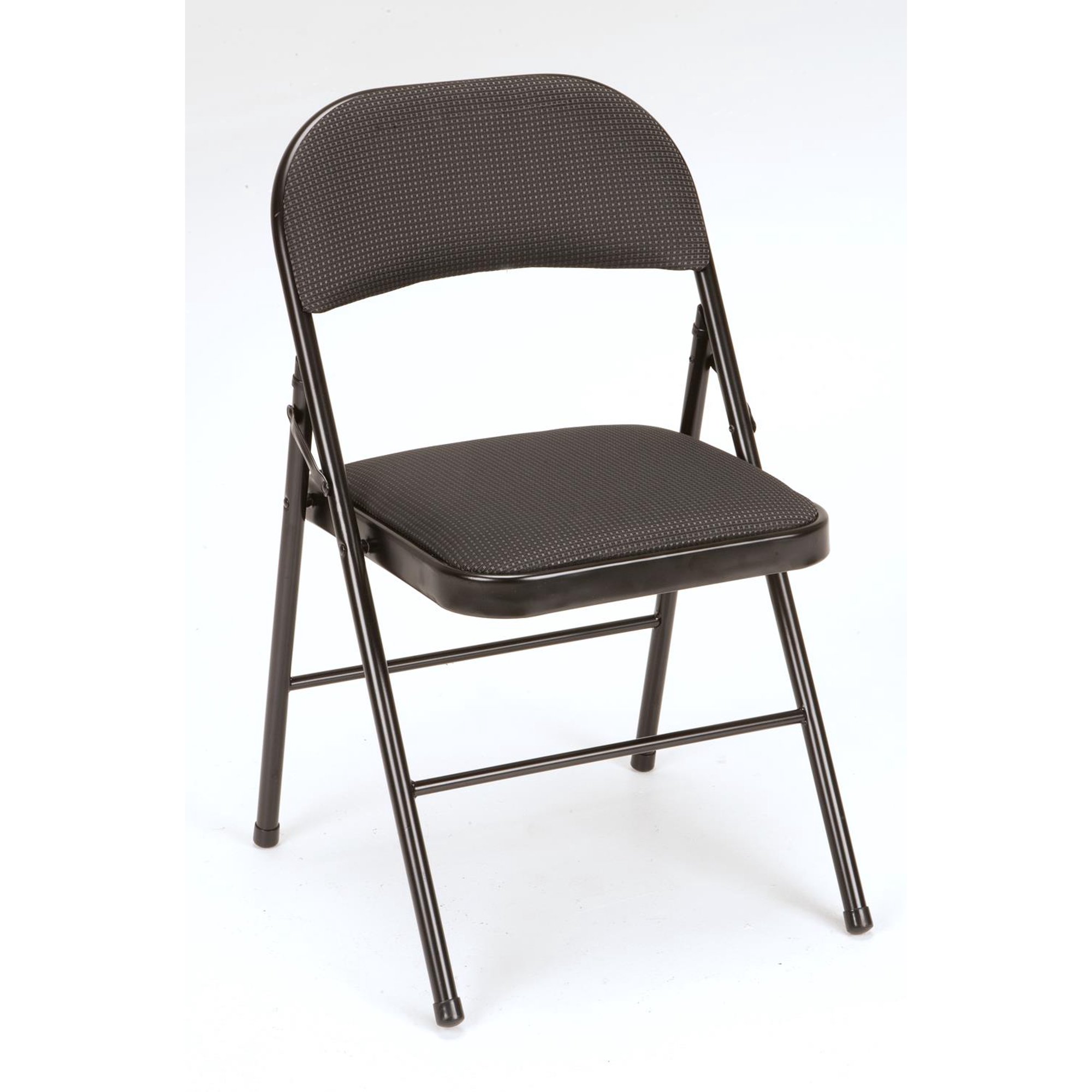 Mainstays Fabric Padded Folding Chair. Black. 4 Count