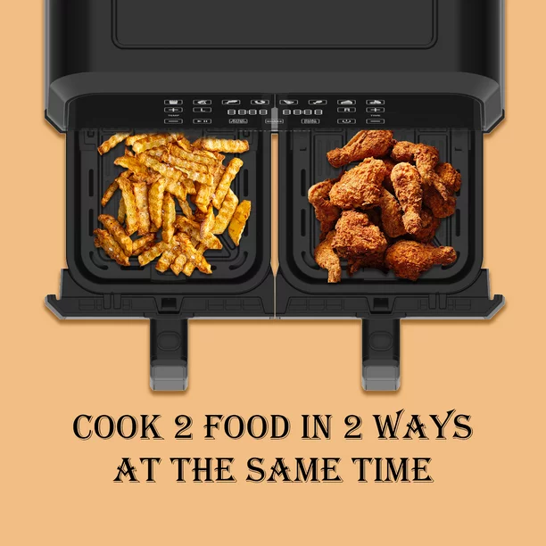 JoooDeee Large Air Fryer. Dual Air Fryer. Air Fryer Oven. JoooDeee 8QT Digital Dual Basket Air Fryer