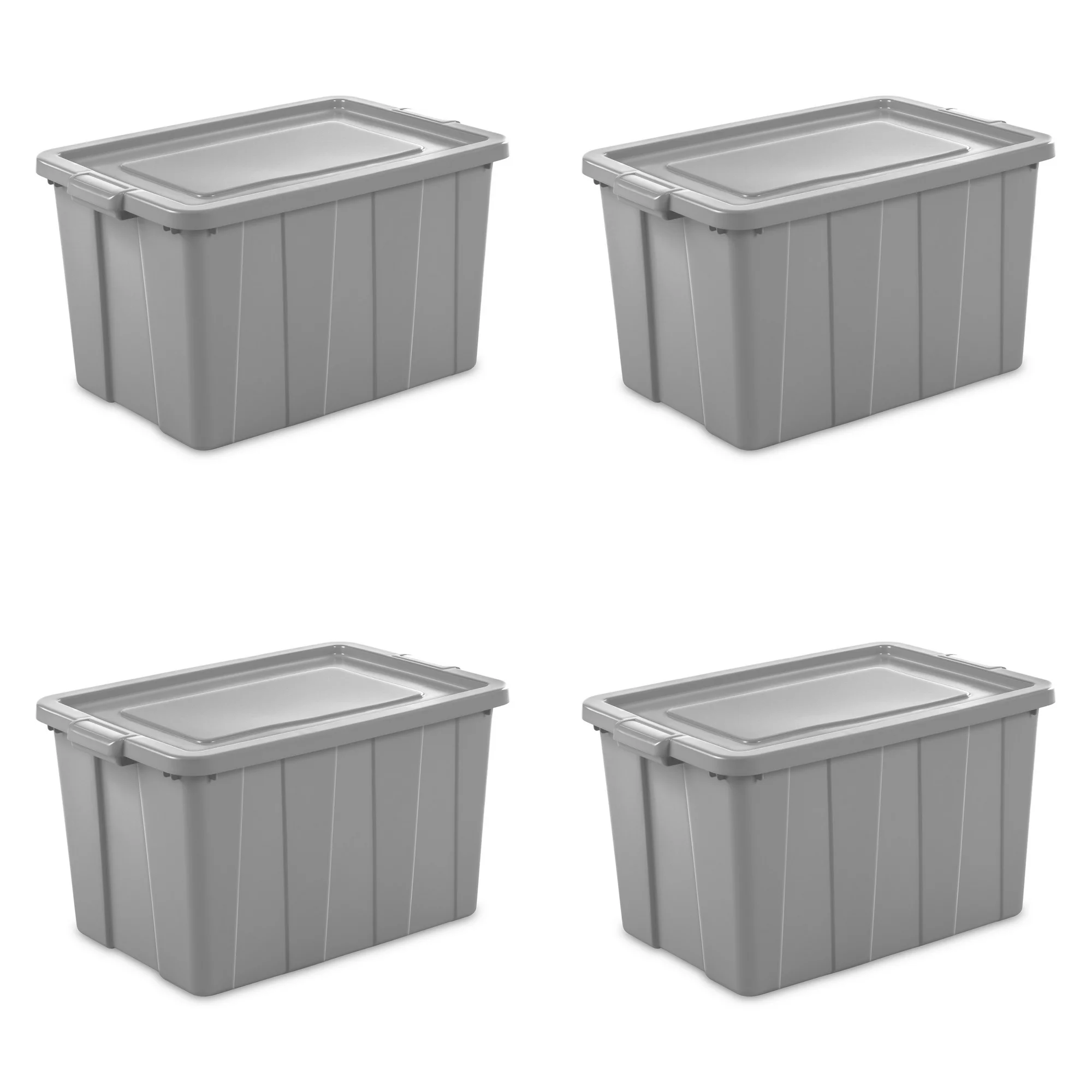 Sterilite 30 Gallon Tuff1 Tote Plastic. Cement. Set of 4