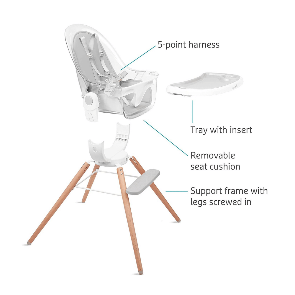 Munchkin 360  Cloud Baby High Chair with Clear Seat and 360  Swivel