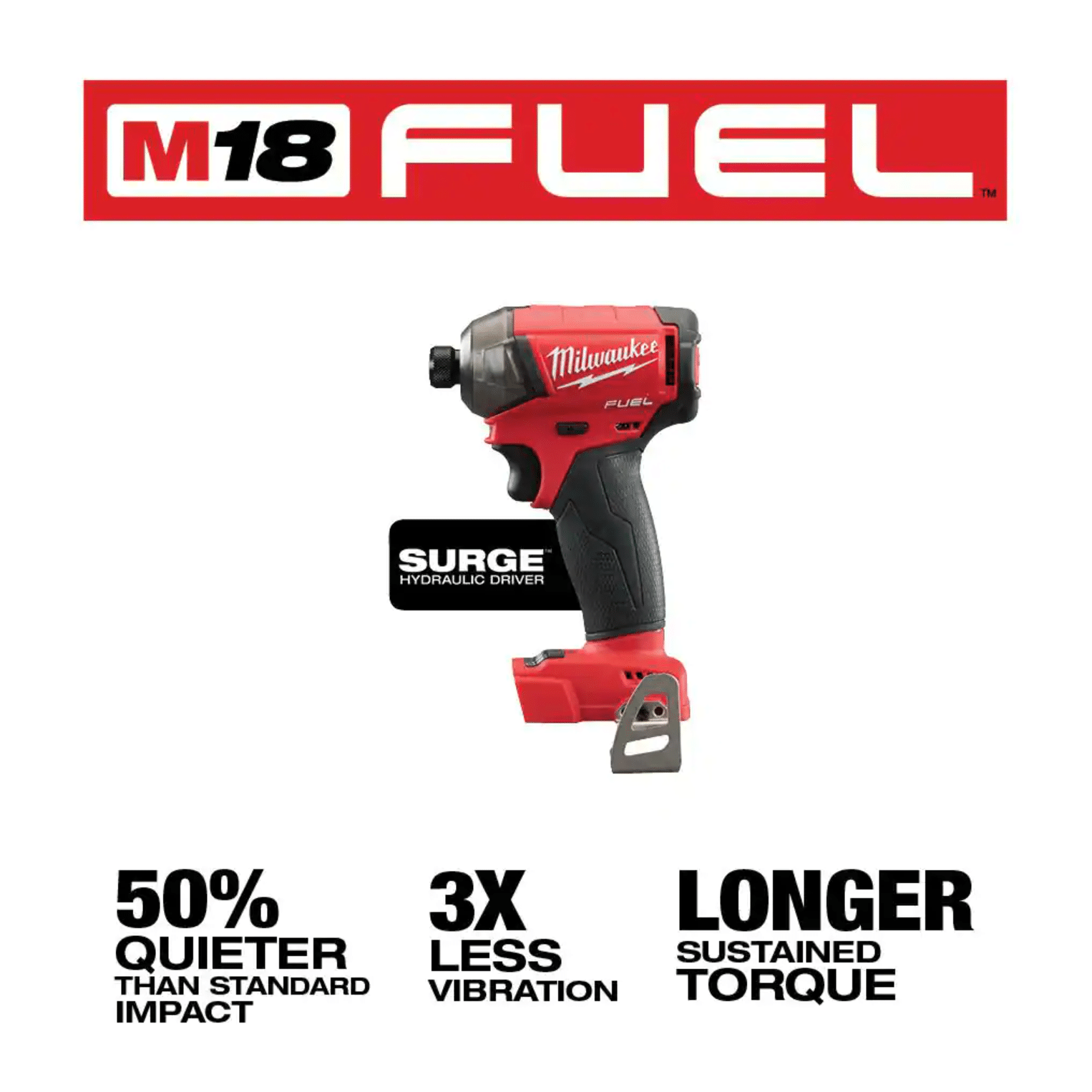 Milwaukee M18 Fuel Surge 18-Volt Lithium-Ion Brushless Cordless 1/4 in. Hex Impact Driver. Tool-Only (2760-20)