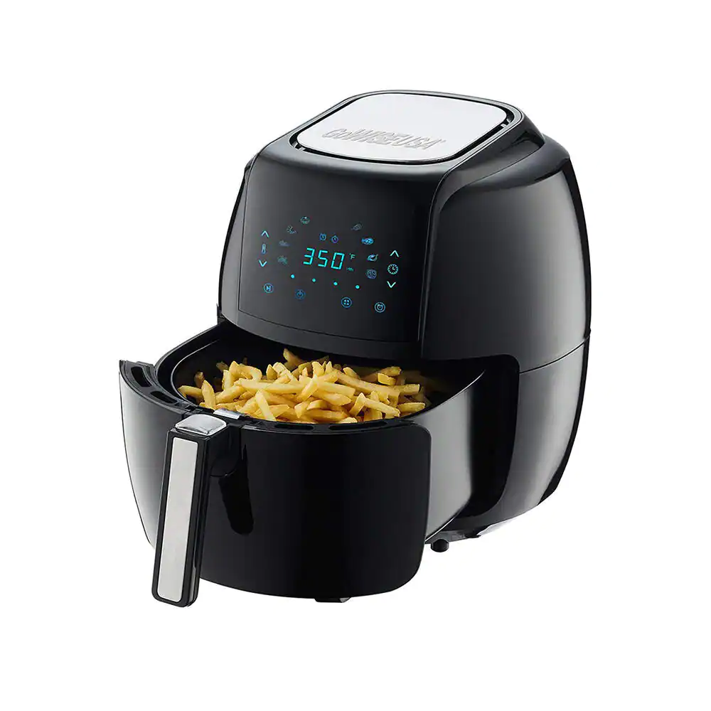 GoWise USA 8-In-1 5.8 Qt. Black Air Fryer With 6-Piece Accessory Set And 50-Recipes Book