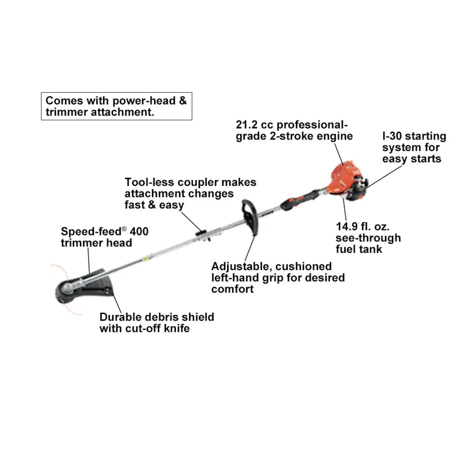 Echo 21.2 cc 17 in. Gas 2-Stroke PAS Straight Shaft Trimmer (PAS-225SB)