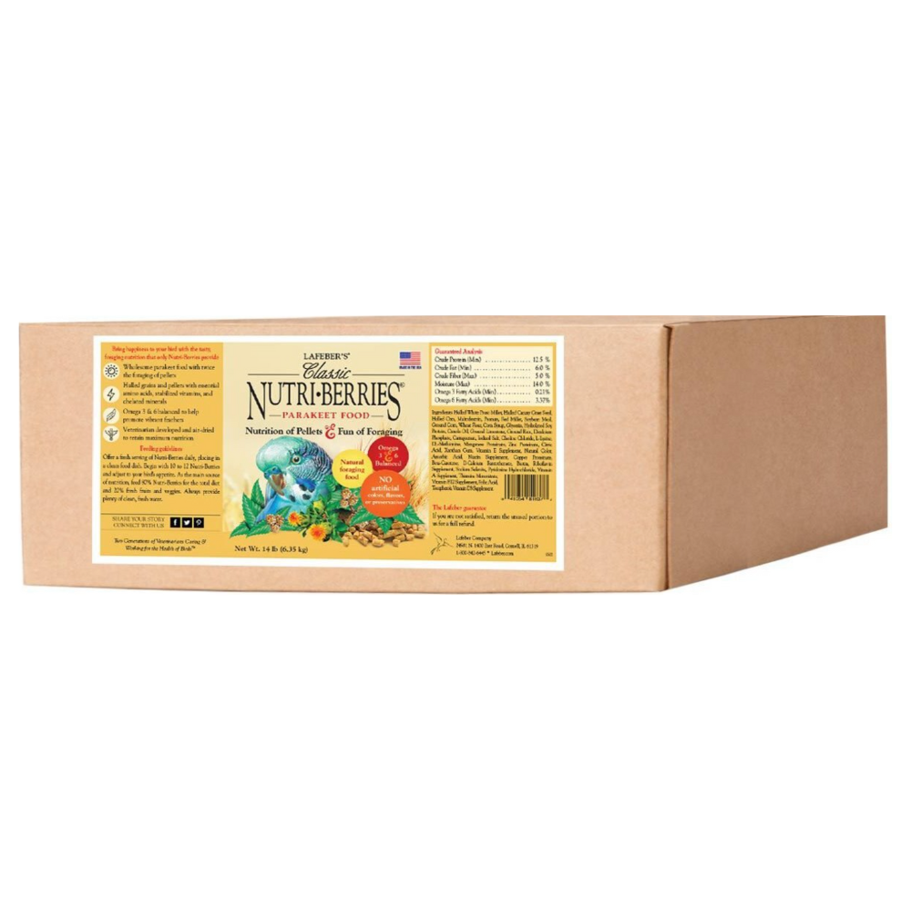 Lafeber Classic Nutri-Berries Parakeet Food. 14-lb tub