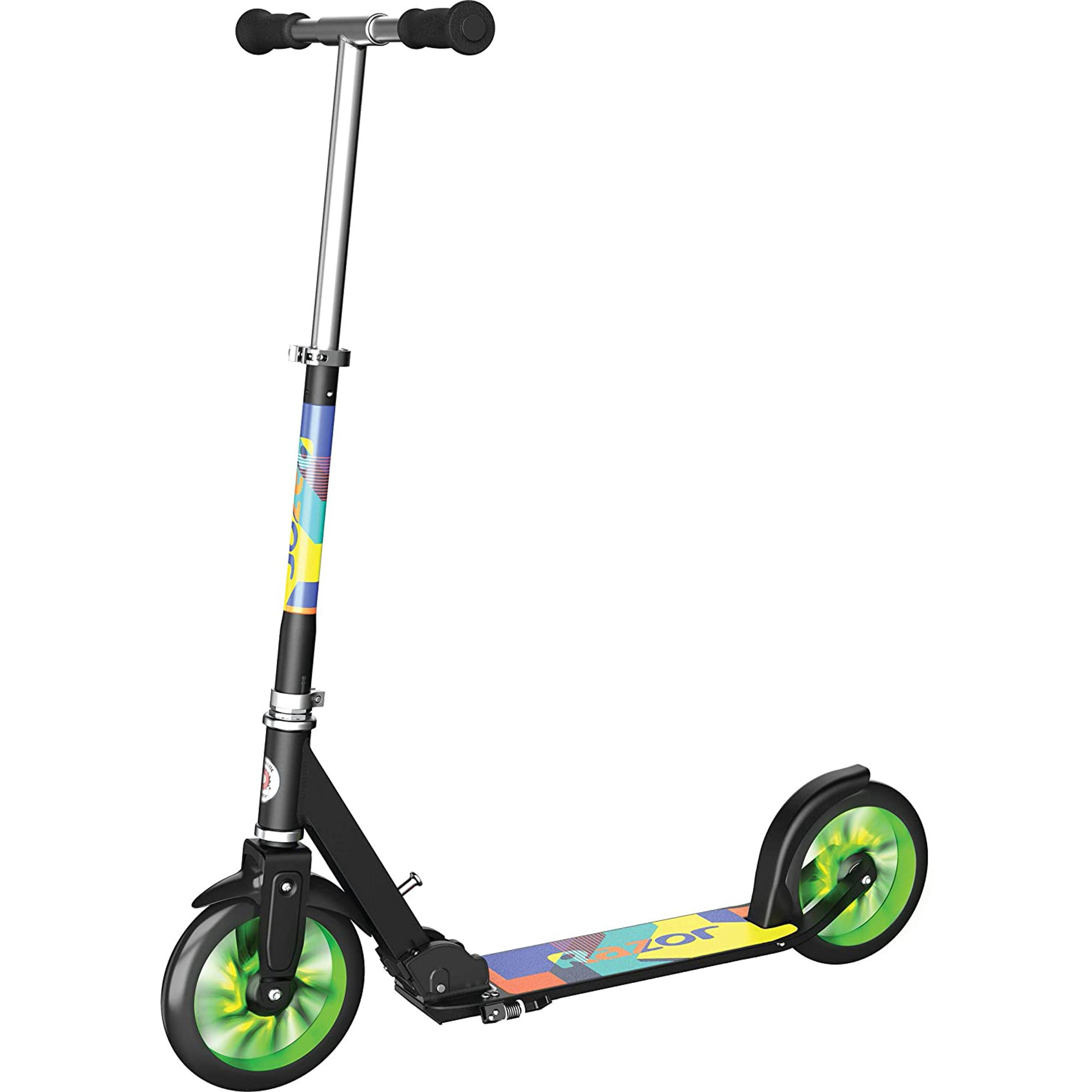 Razor A5 Lux Light-Up Kick Scooter. Lighted Large Wheels. Green - Easy Open Packaging