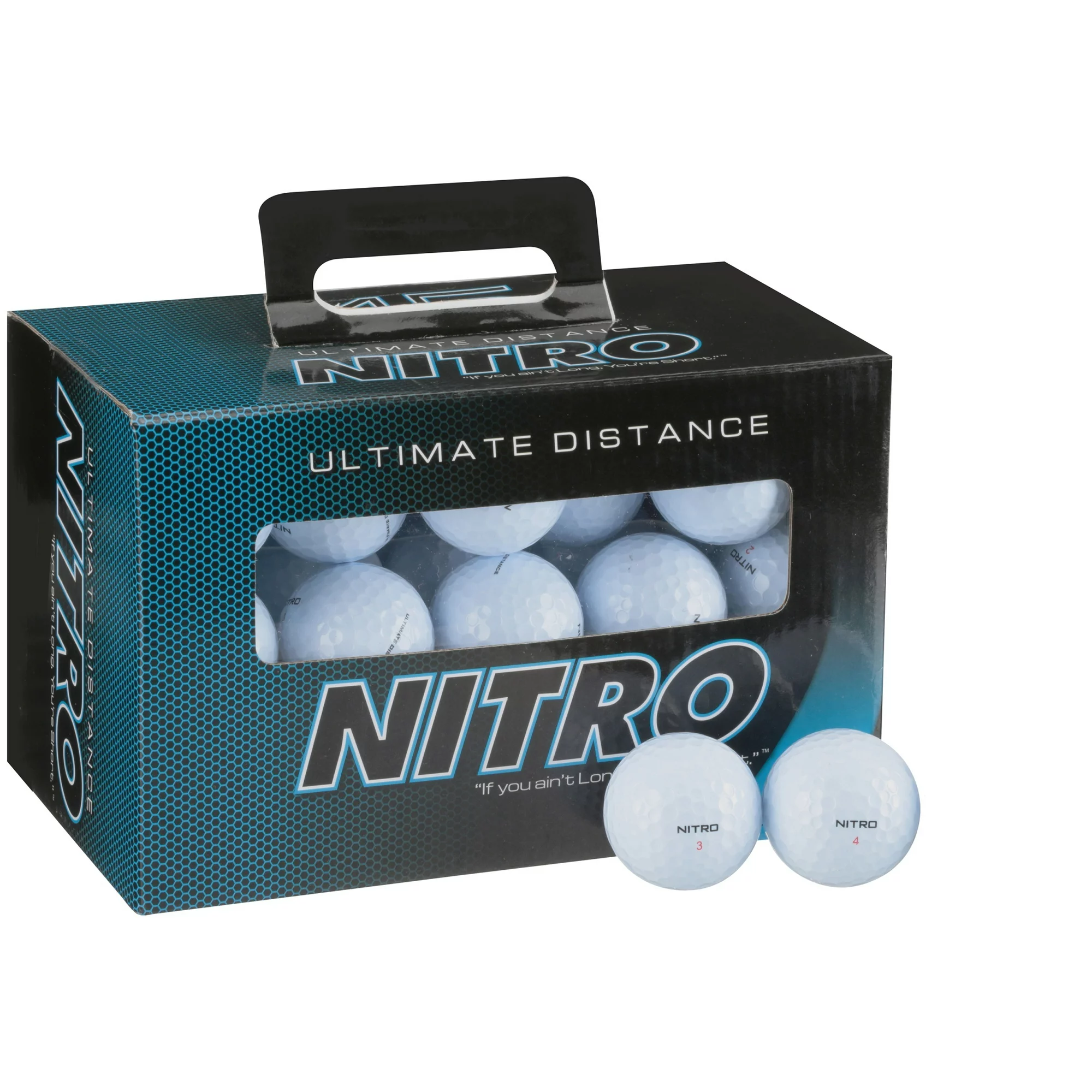 Nitro Golf Ultimate Distance Golf Balls. White. 45-Pack