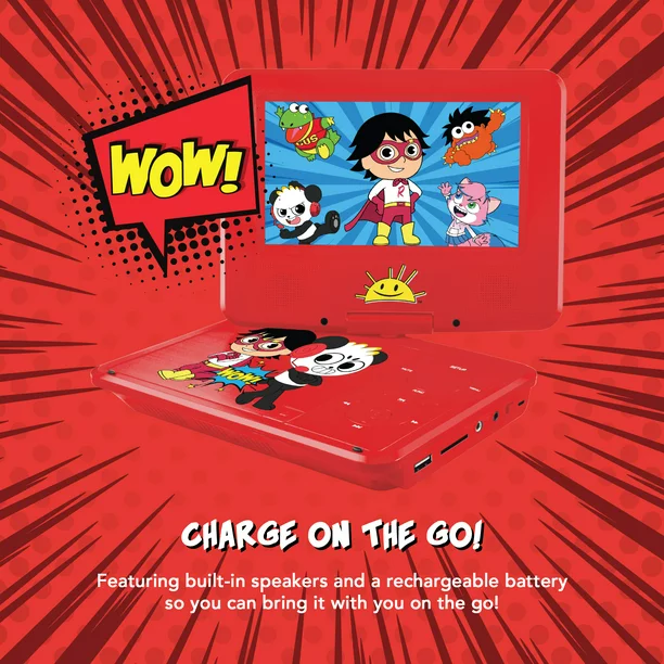 Ryan-s World 7″ Portable DVD Player with Matching Headphones and Carrying Case