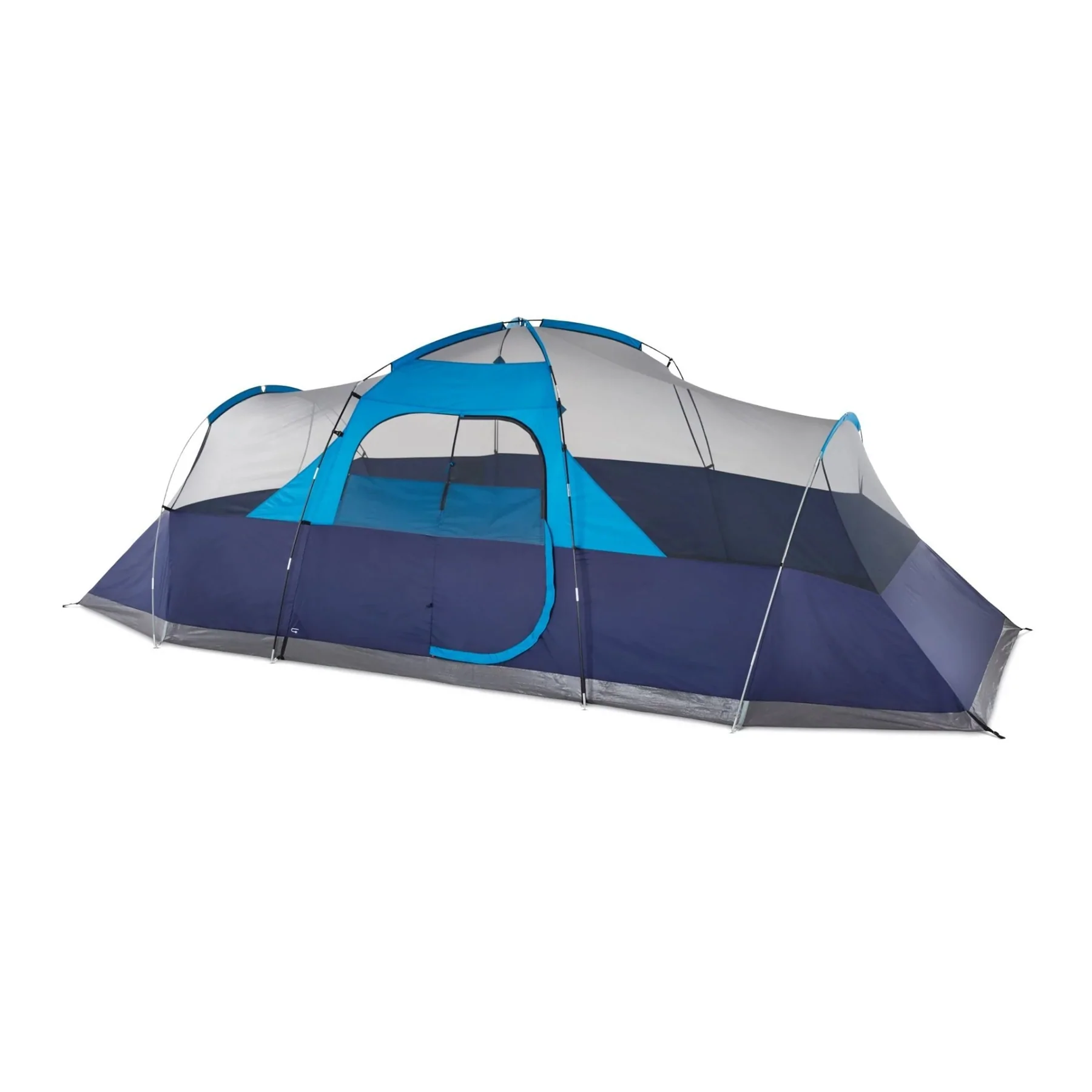 Outbound 12 Person 3 Season Camping Dome Tent with Mesh Wall and Rainfly. Blue