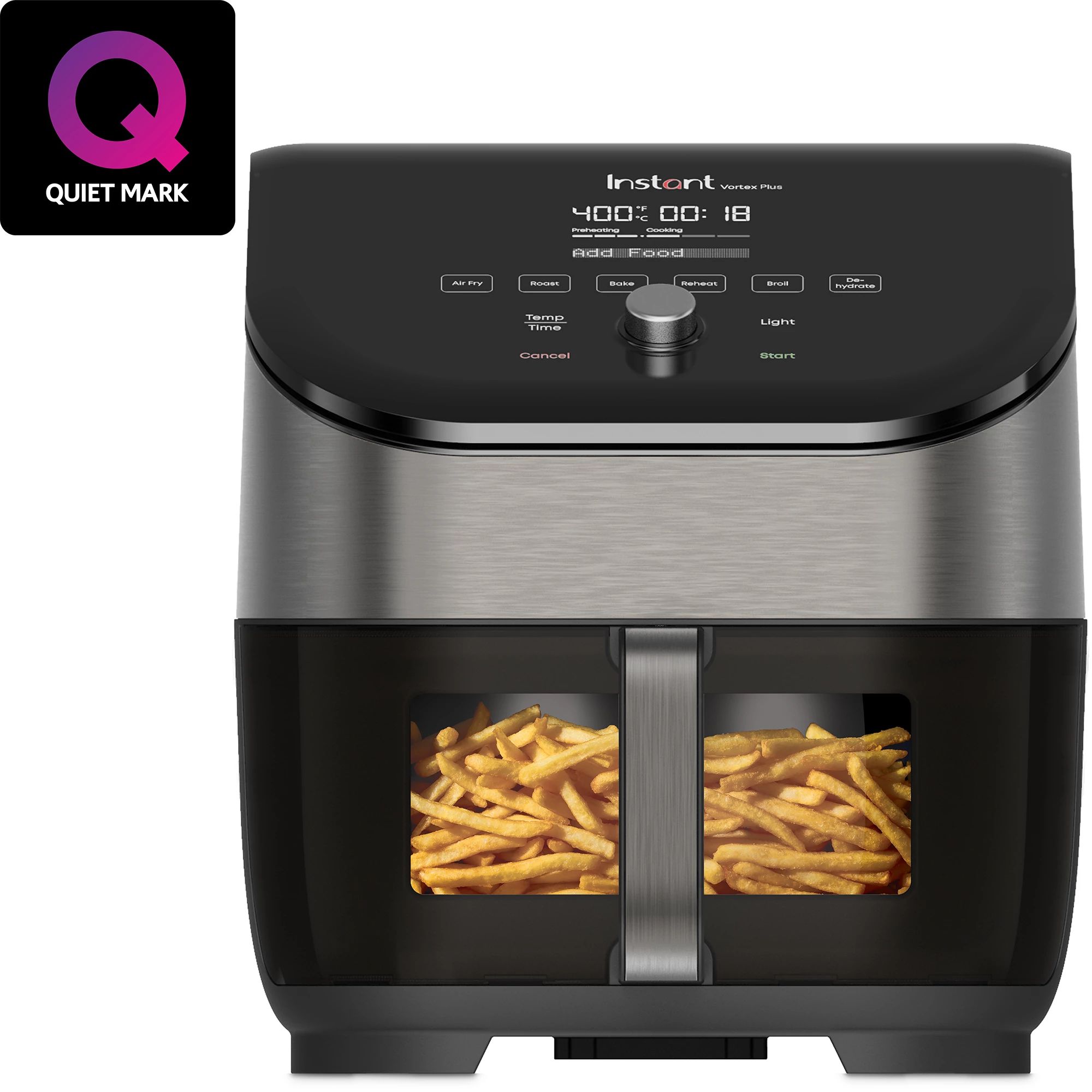 Instant Vortex Plus 6-quart Stainless Steel Air Fryer with ClearCook and OdorErase