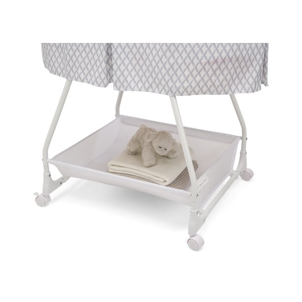 Delta Children Deluxe Soothing Dreams Bassinet With Calming And Convenient Features. Grey Windchime