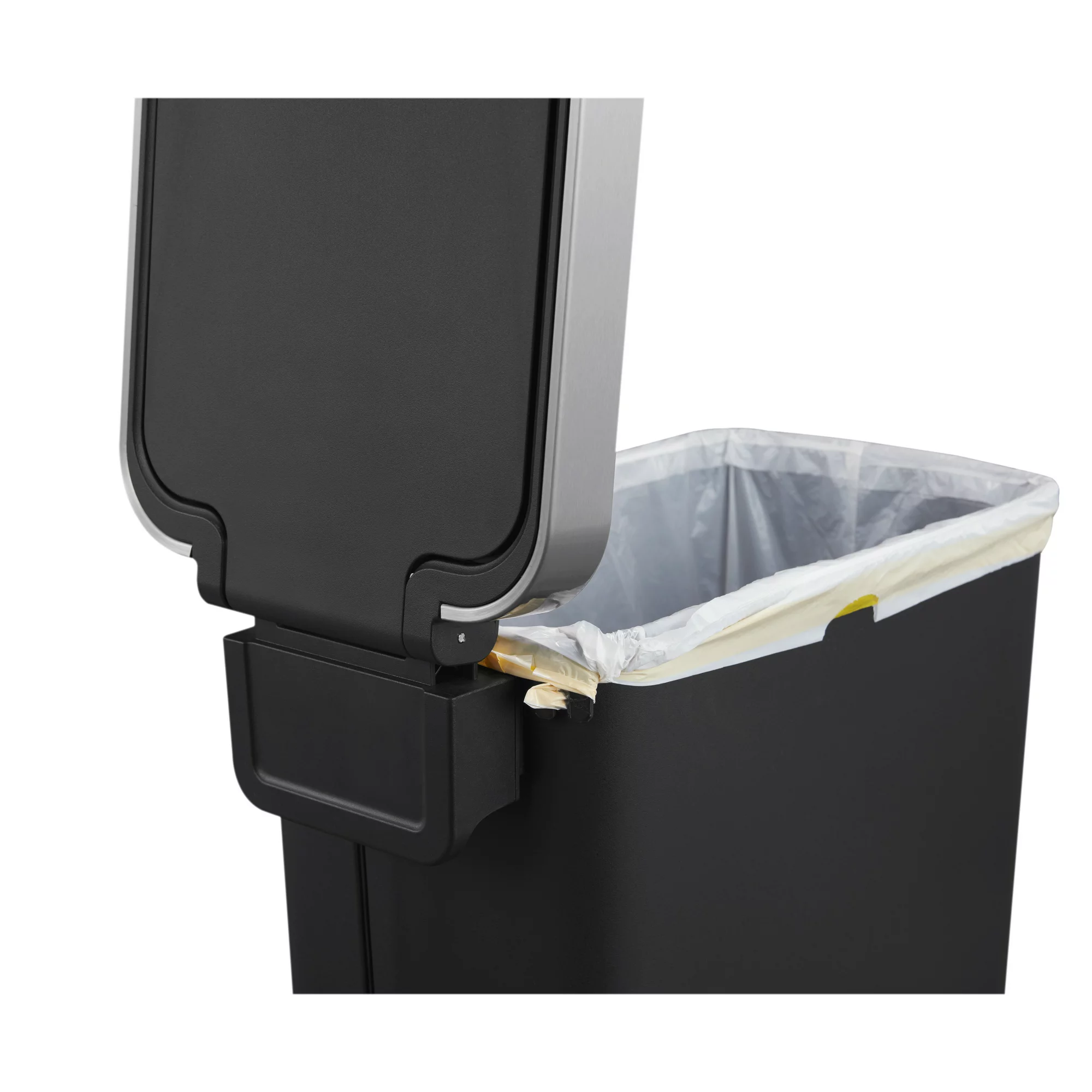 Better Homes & Gardens 10.5-gal Plastic Slim Kitchen Step Trash Can. Black