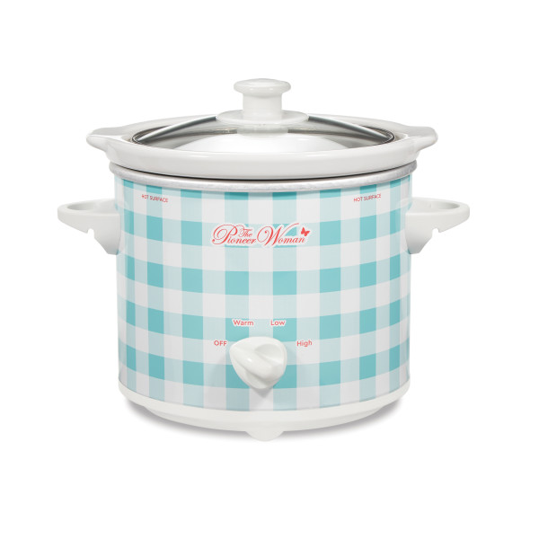 The Pioneer Woman 1.5 Quart Slow Cooker Twin Pack. Breezy Blossom and Teal Gingham