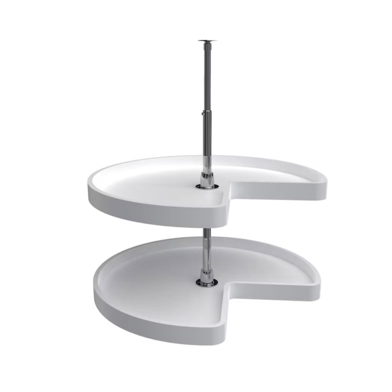Rev-A-Shelf 2-Tier White Plastic Adjustable Height Kidney Cabinet Lazy Susan