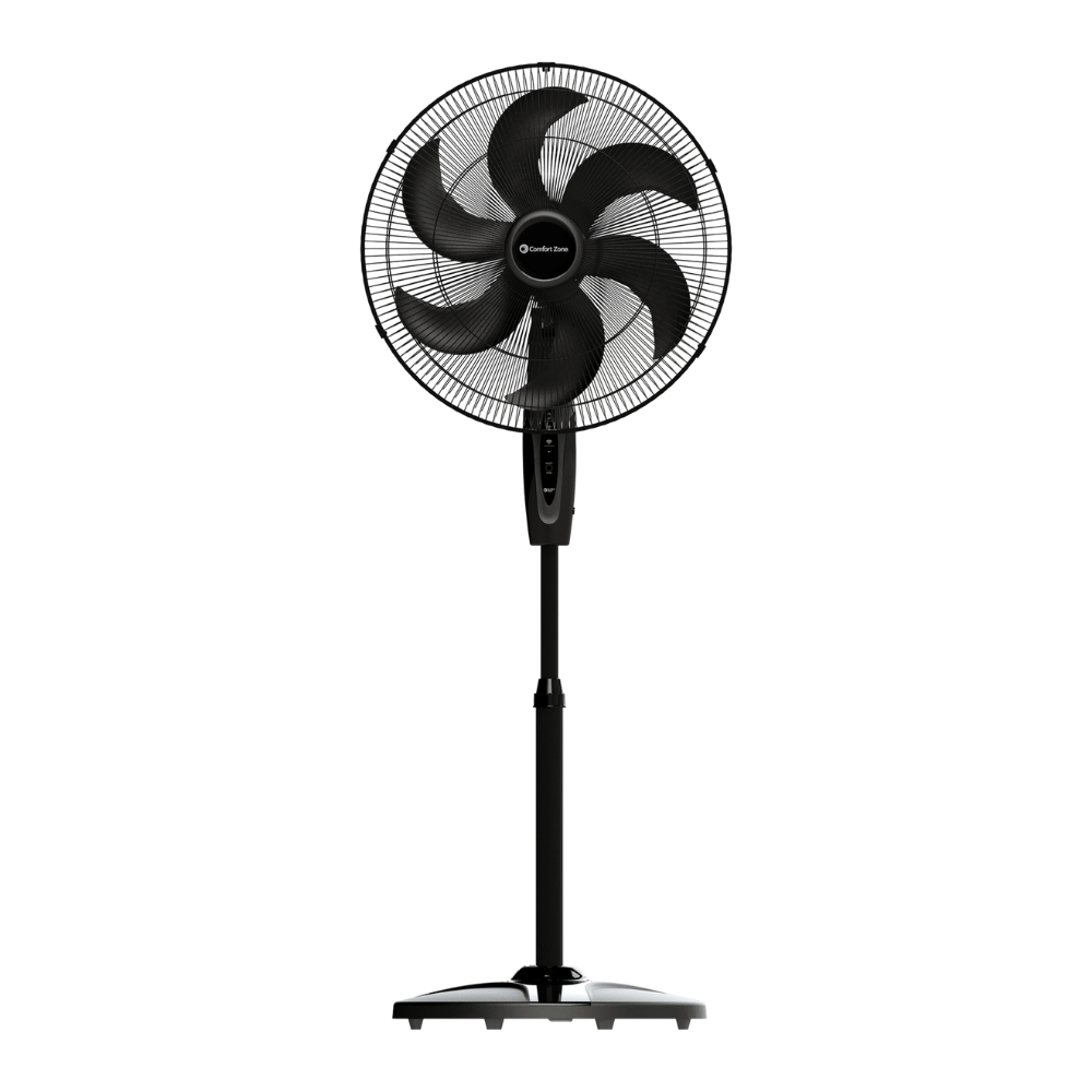 Comfort Zone 18″ Smart WiFi Pedestal Fan In Black