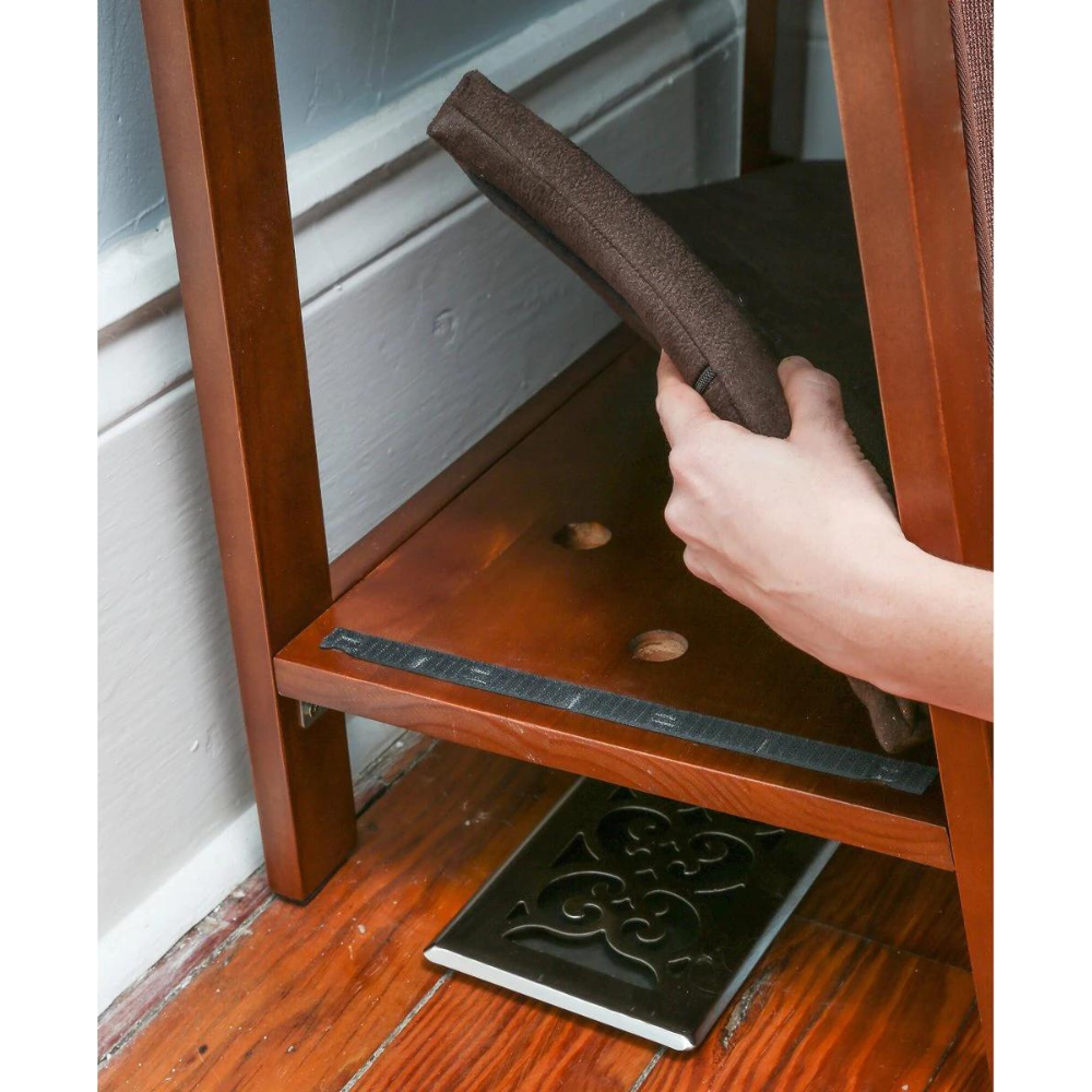 The Refined Feline A-Frame Covered Cat Bed. Mahogany