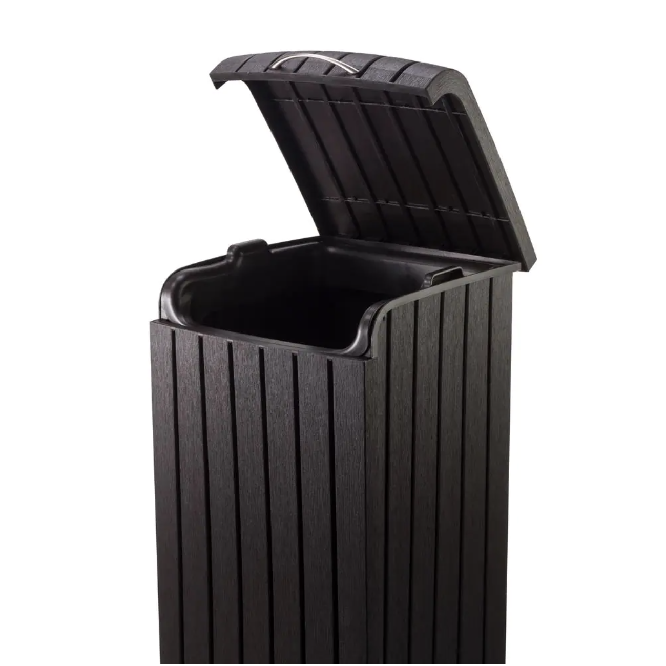 Keter 30 Gal. Brown Copenhagen Wood Style Plastic Trash Can