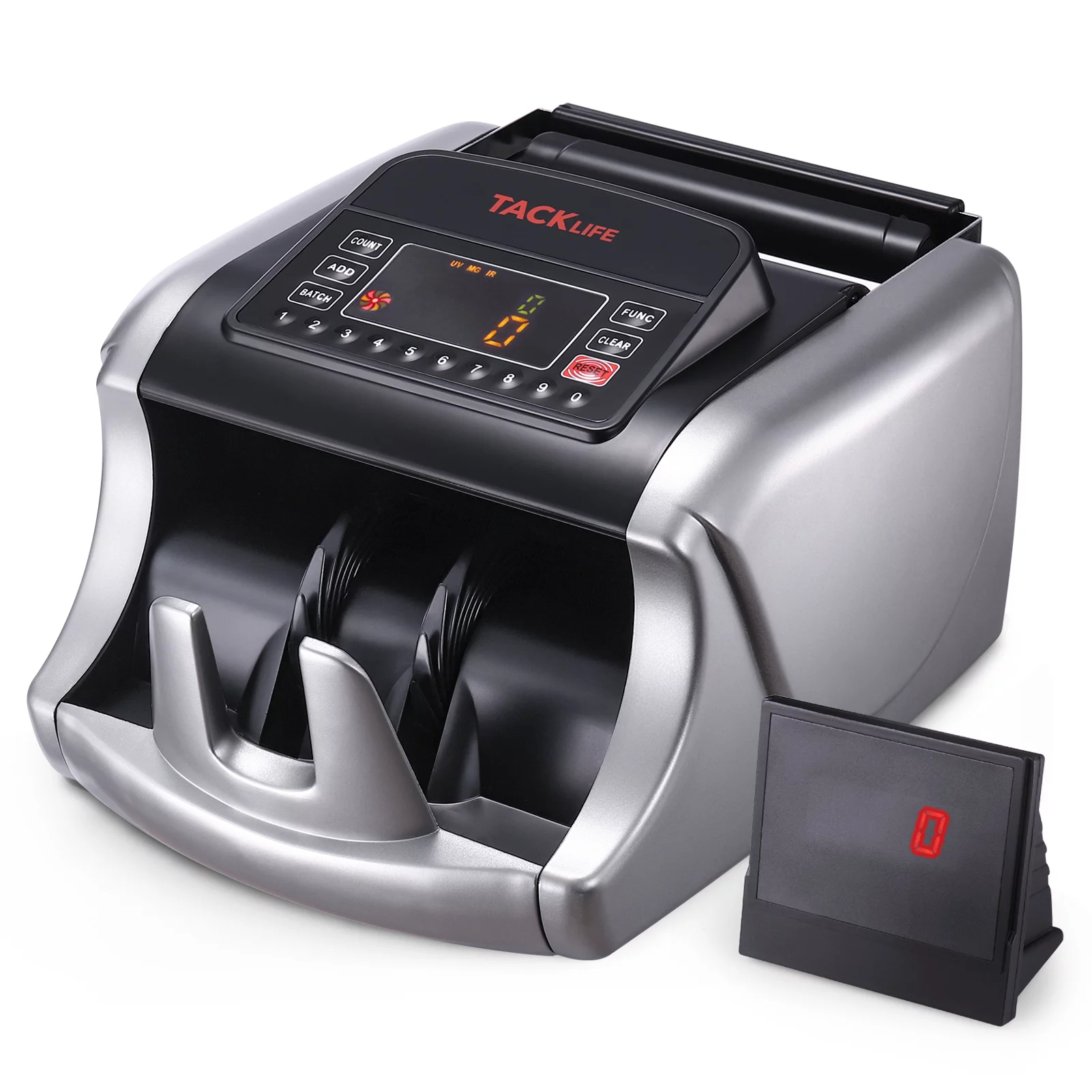 Tacklife Bill Counter With UV/MG/IR Counterfeit Detection. Money Counter - Silver