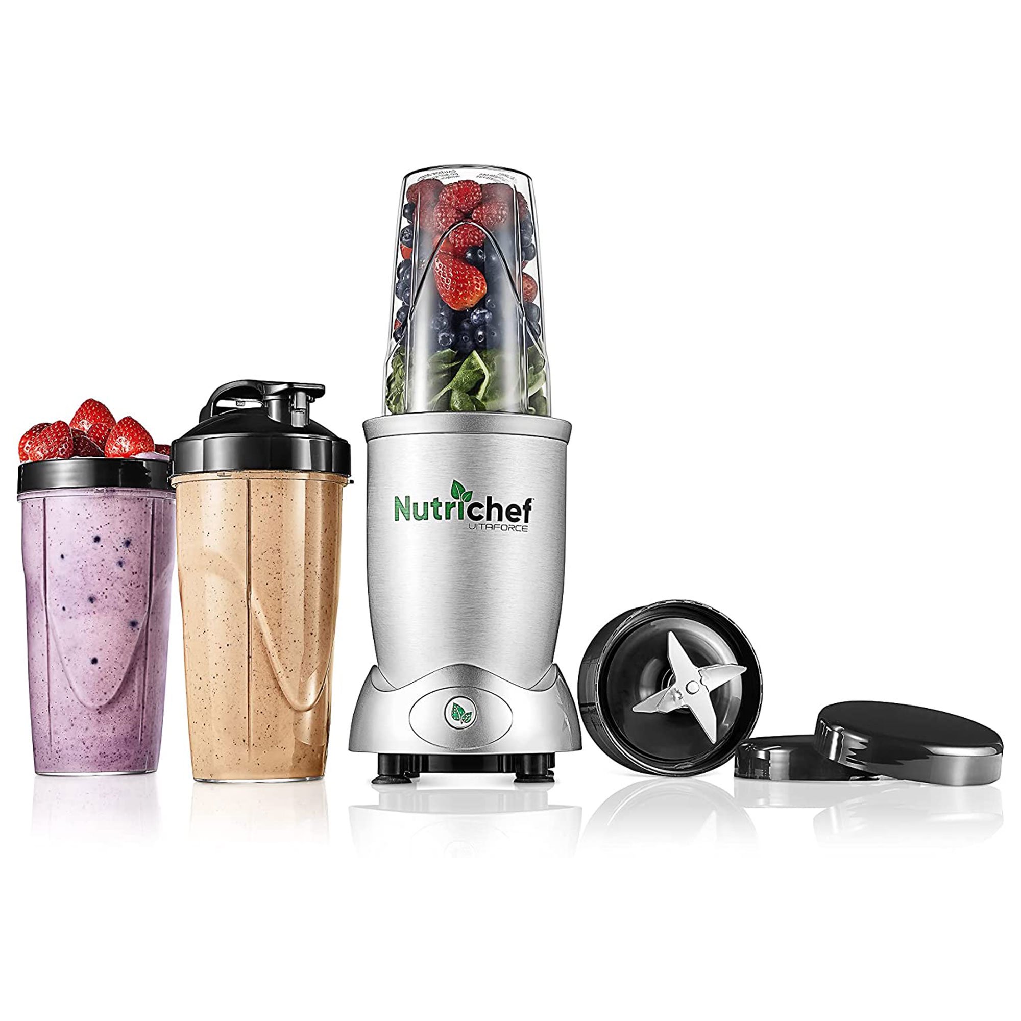 NutriChef Professional Home Kitchen Blender. Digital Countertop Power Pro Blender with Pulse Blend. 10 and 24 Oz Cups