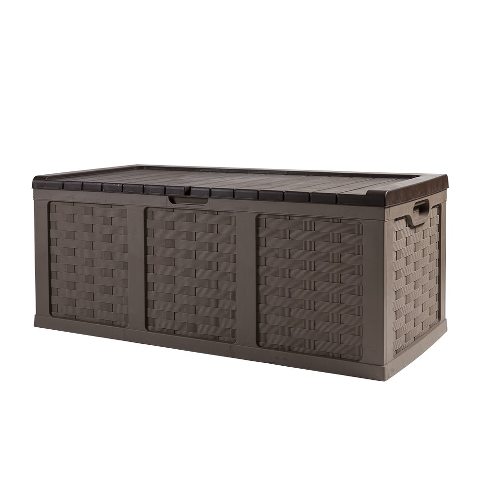 Starplast 153 Gallon Plastic Deck Box. Mocha/Brown