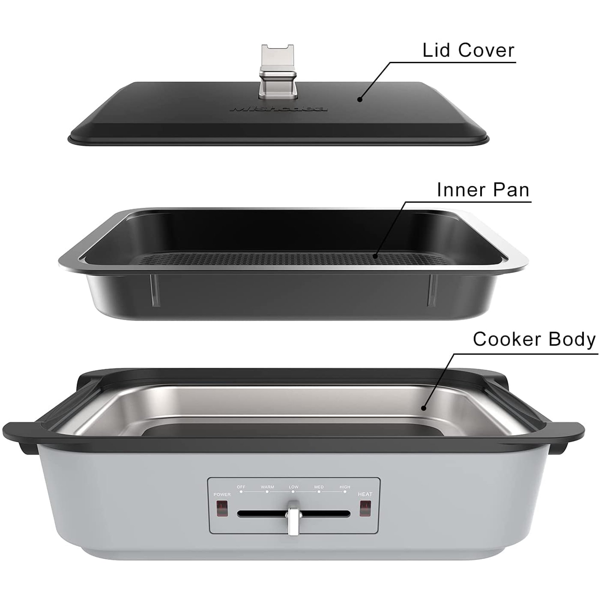 Mishcdea 1200W Electric Griddle Nonstick Multifunctional Hot Plate Indoor Smokeless Grill