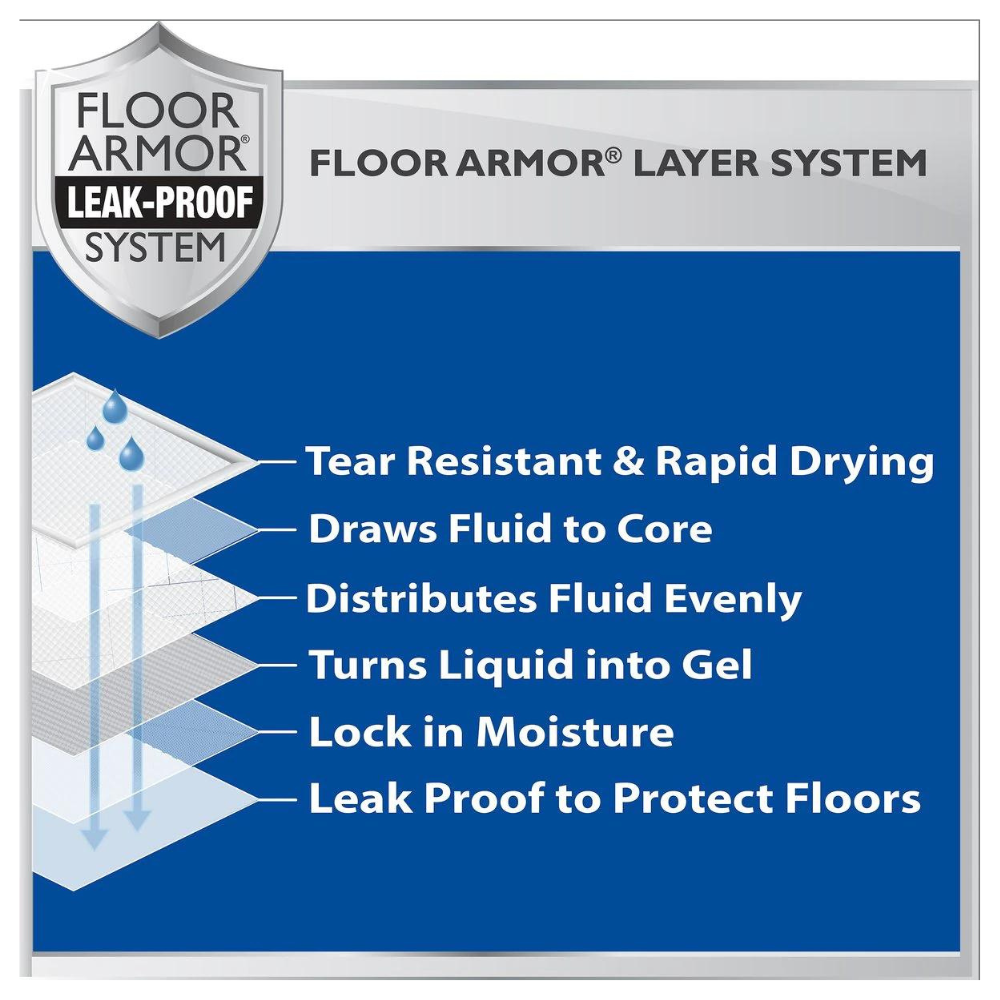 Wee-Wee Absorbent Dog Pee Pads. 22 x 23-in. Unscented. 150 Count