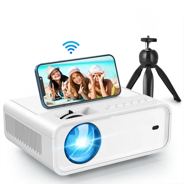 Acrojoy Mini WiFi Projector w/ Tripod. Acrojoy 1080P Supported Movie Projector with 240″ Display & 9500 Lumens