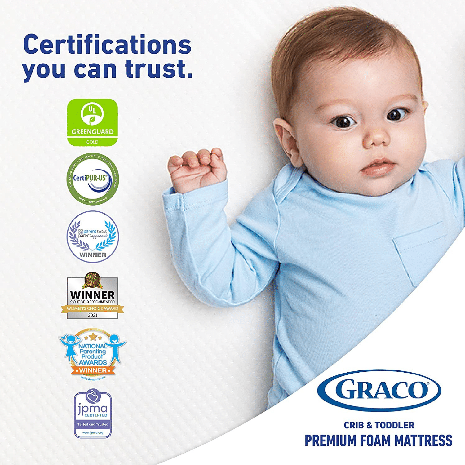 Graco Premium Foam Crib & Toddler Mattress. 2021 Edition