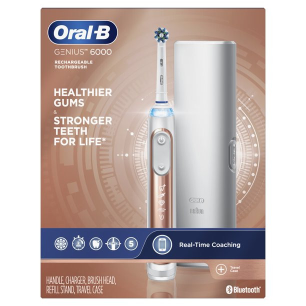 Oral-B Genius 6000 Rechargeable Electric Toothbrush. Rose Gold. 1 Ct