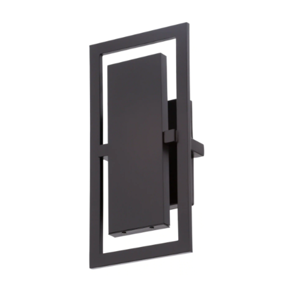 Home Decorators Collection Railford 1-Light Oil Rubbed Bronze Outdoor Integrated LED Wall Lantern Sconce with Etched Lens