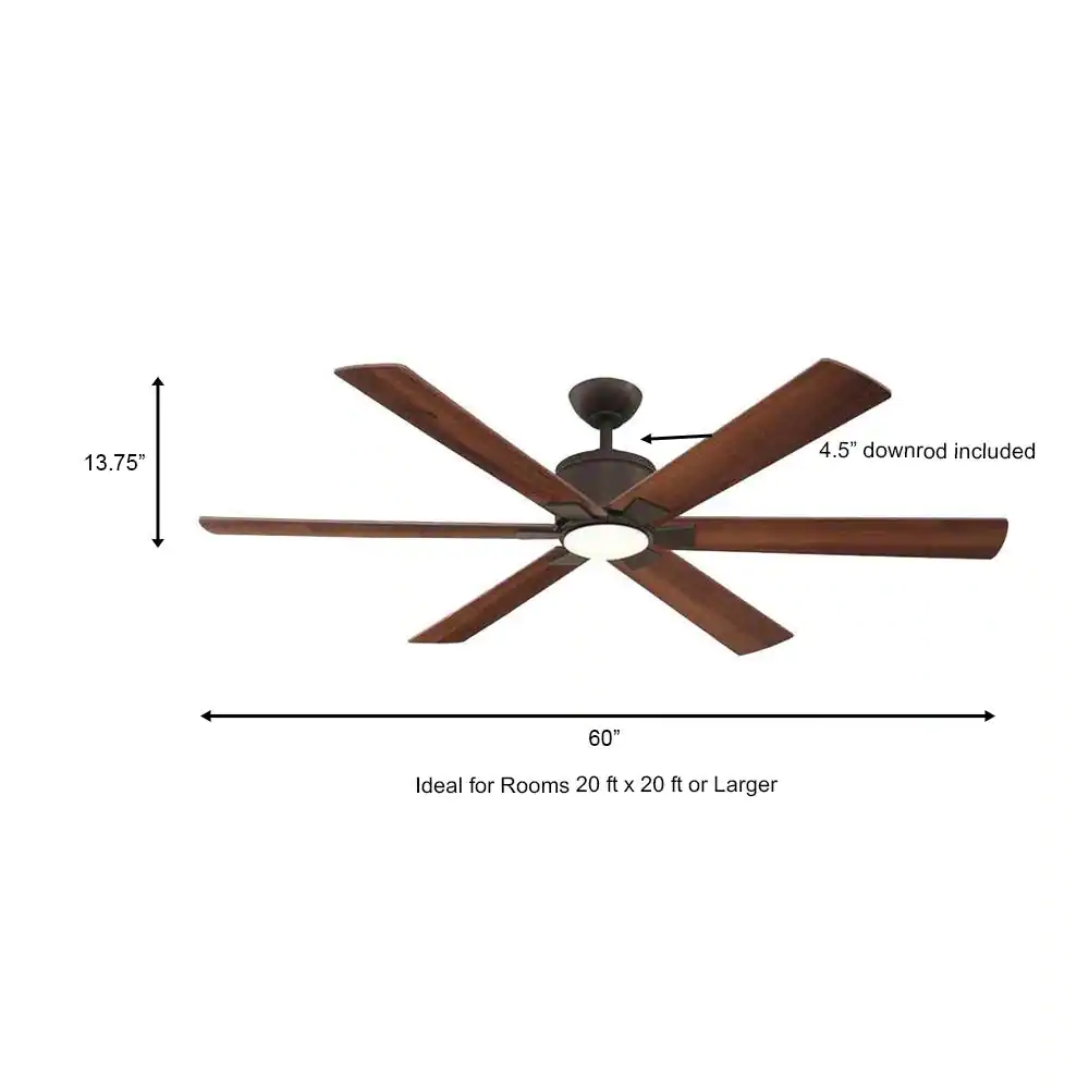 Home Decorators Collection Renwick 60 in. Integrated LED Oil Rubbed Bronze Ceiling Fan