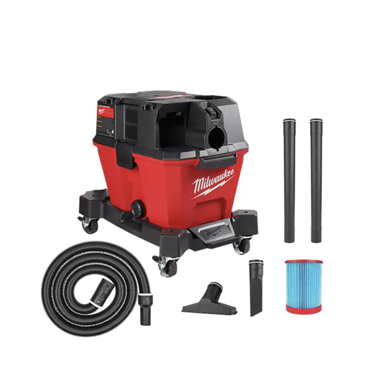 Milwaukee M18 FUEL 6 Gal. Cordless Wet/Dry Shop Vacuum with Filter. Hose. and Accessories