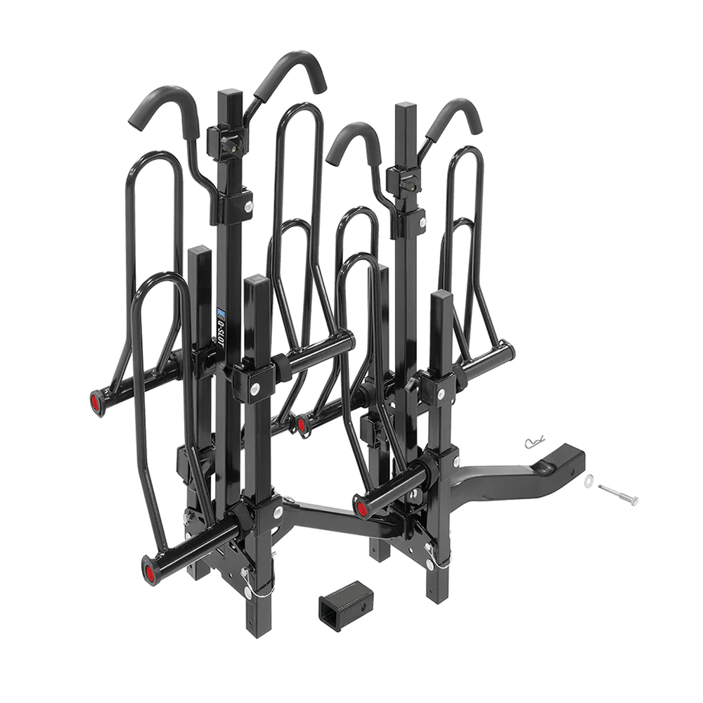 Pro Series 63138 Trailer Hitch Mount Folding Modular 4 Bike Carrier Rack. Black