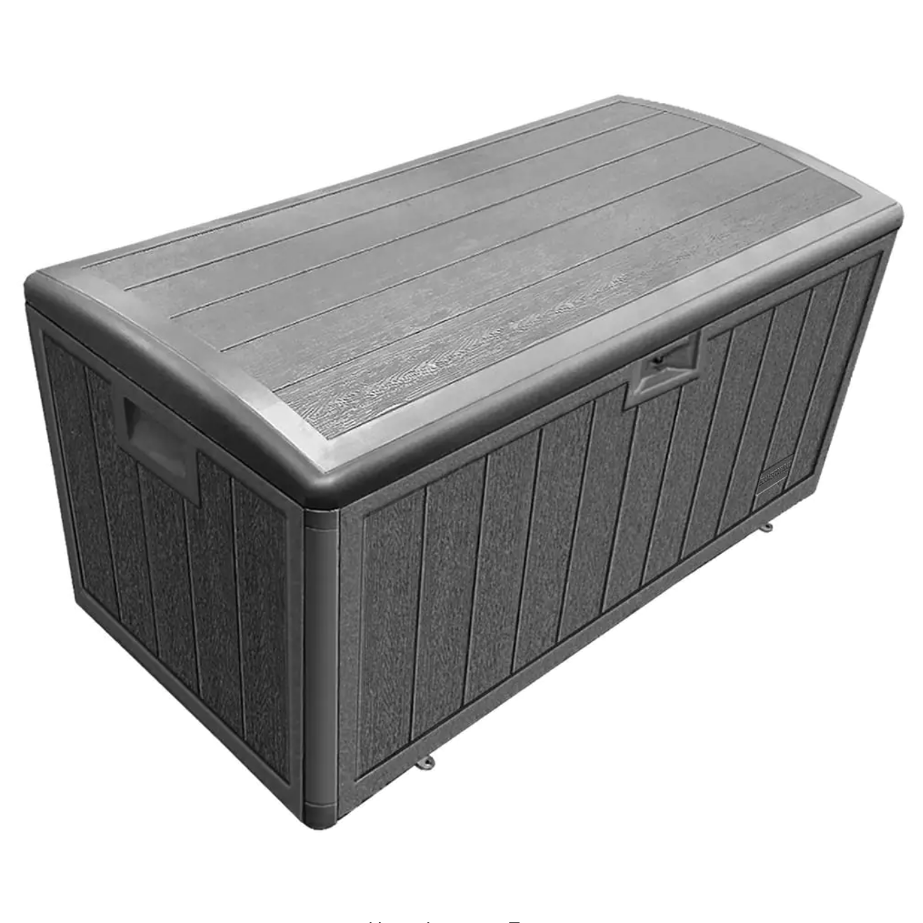 Hampton Bay 130 Gal. Brown Resin Wood Look Outdoor Storage Deck Box with Lockable Lid