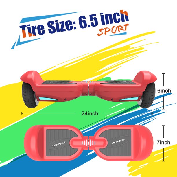 Hoverstar Bluetooth Hover Board 6.5 In. Certified Two-Wheel Self Balancing Electric Scooter. Red