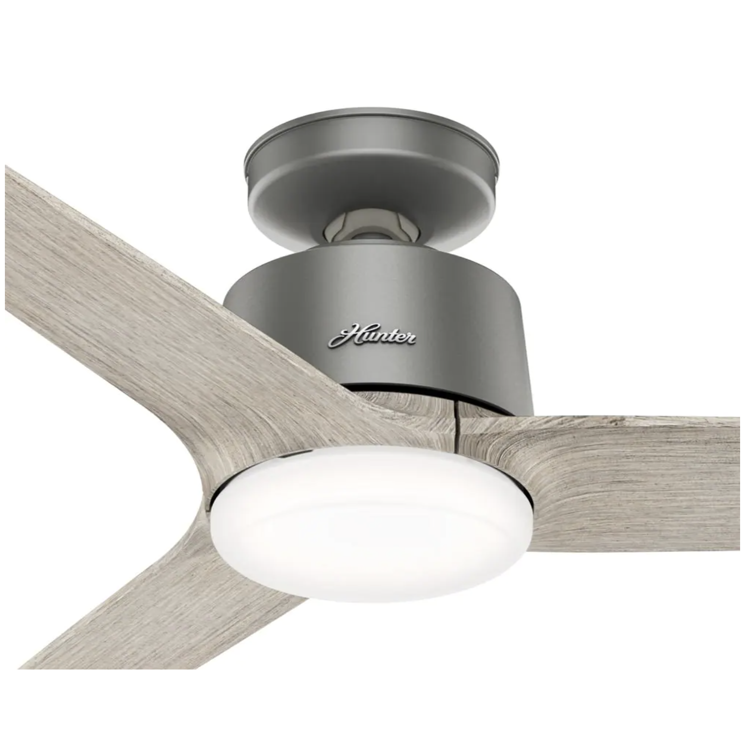 Hunter Moxie 52 in. LED Indoor Matte Silver Ceiling Fan with Light and Remote