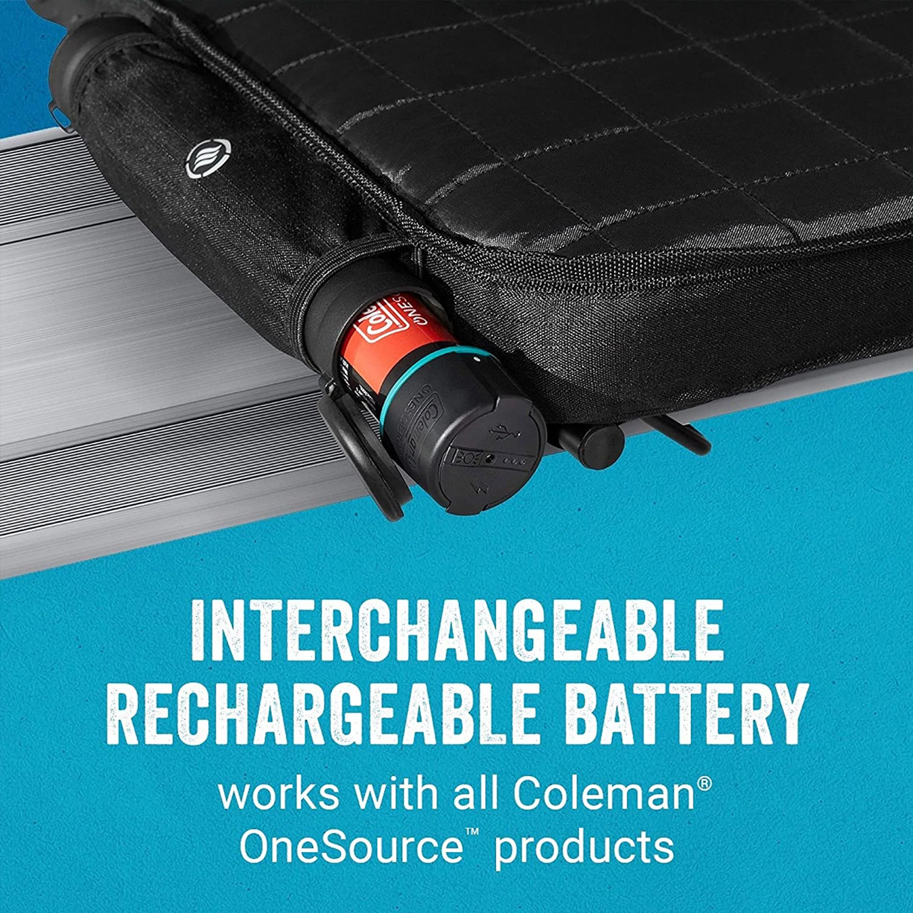 Coleman 17-In OneSource Foldable Padded Rechargeable Heated Stadium Seat. Black