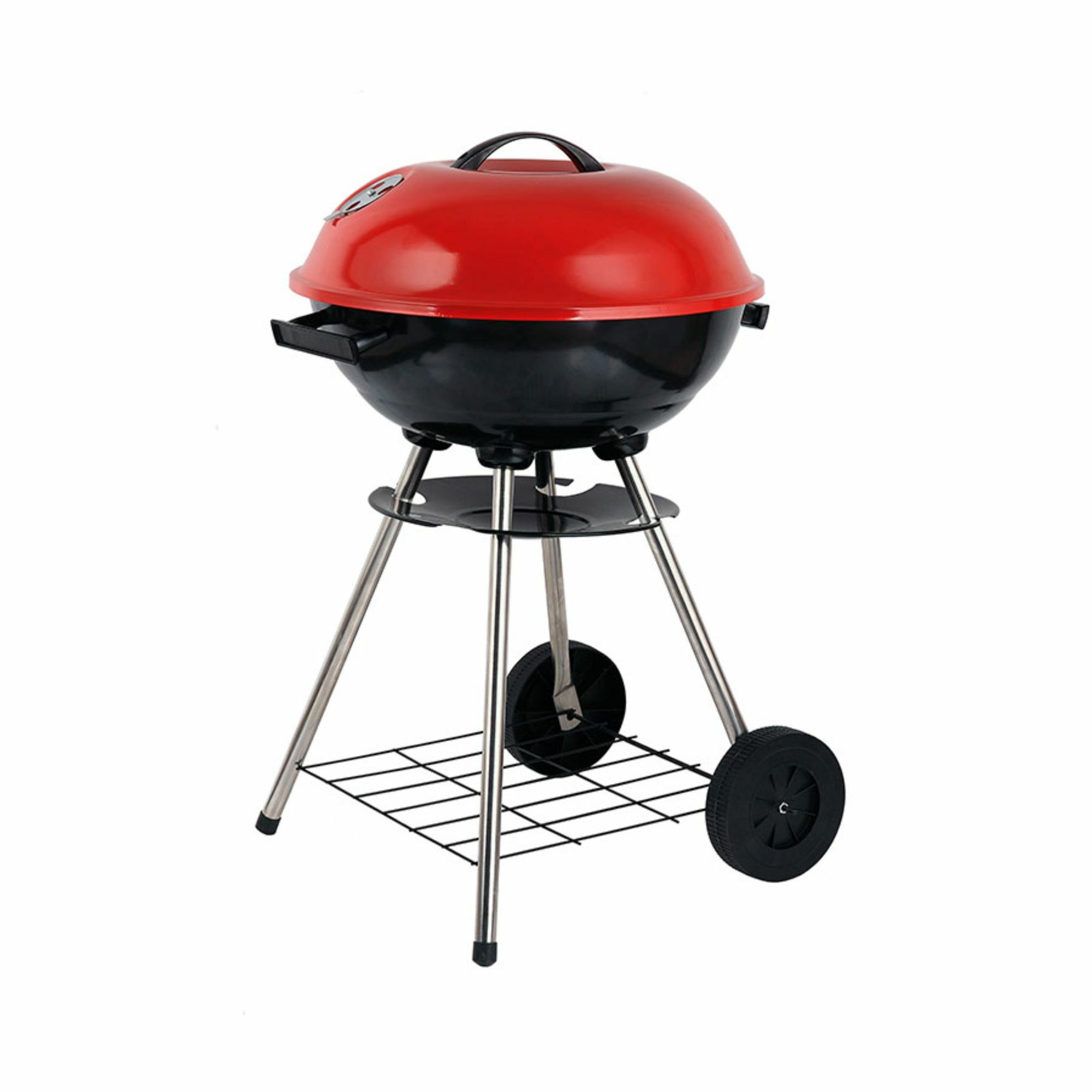 Brentwood Appliances 17in. Portable Charcoal Grill with Heat Resistant Handle. Red