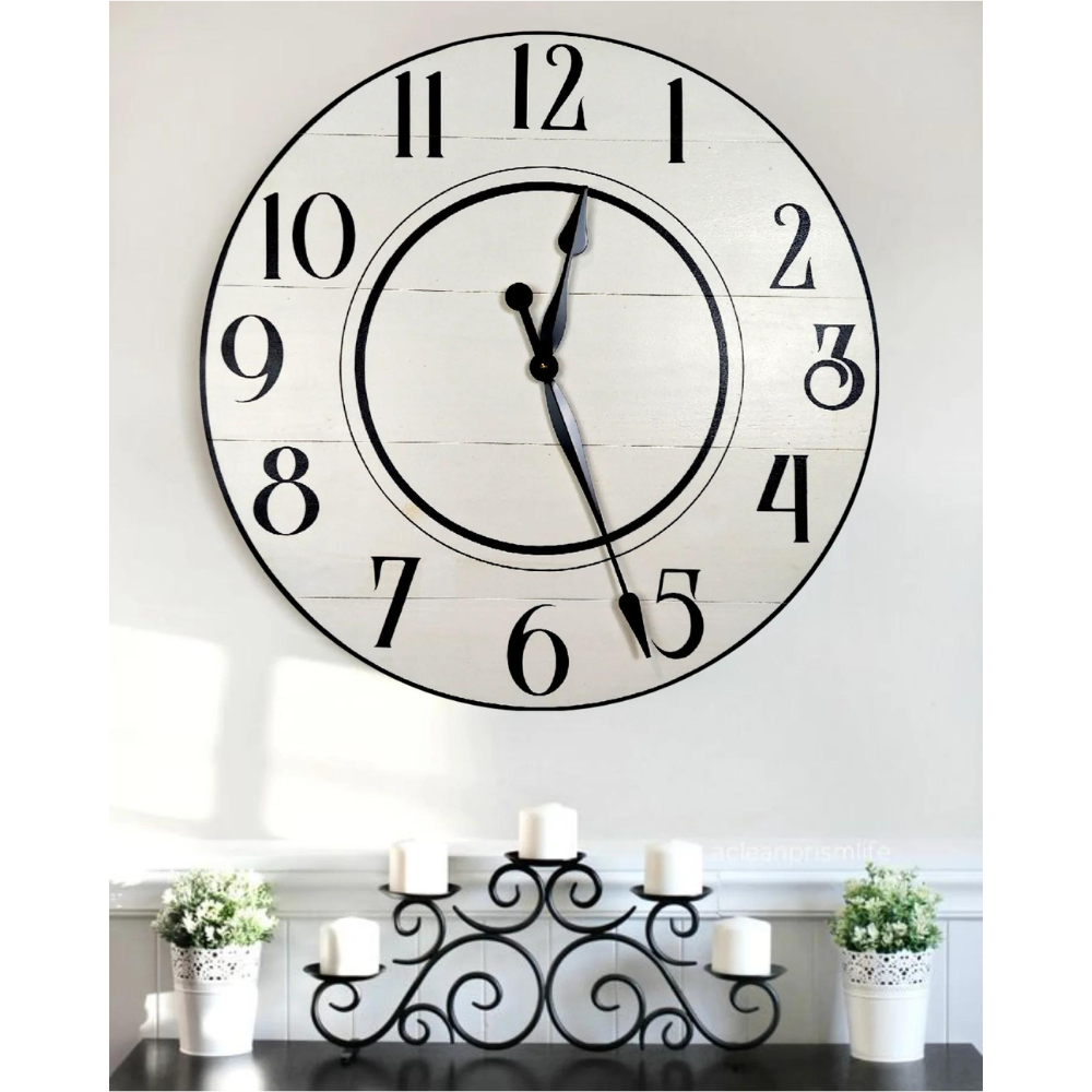 Gracie Oaks Extra Large Alaiba Wood Wall Clock