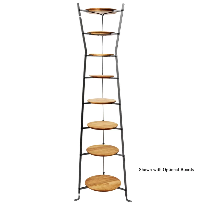 Enclume Gourmet Hourglass-shaped 8-Tier Gourmet Cookware Stand. Hammered Steel