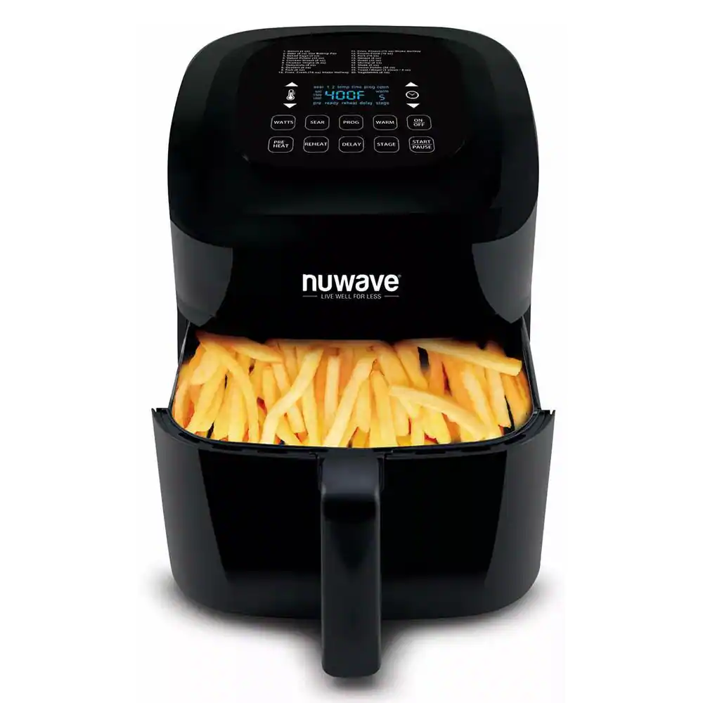 NuWave Brio 8 Qt. Black Digital Air Fryer With Probe