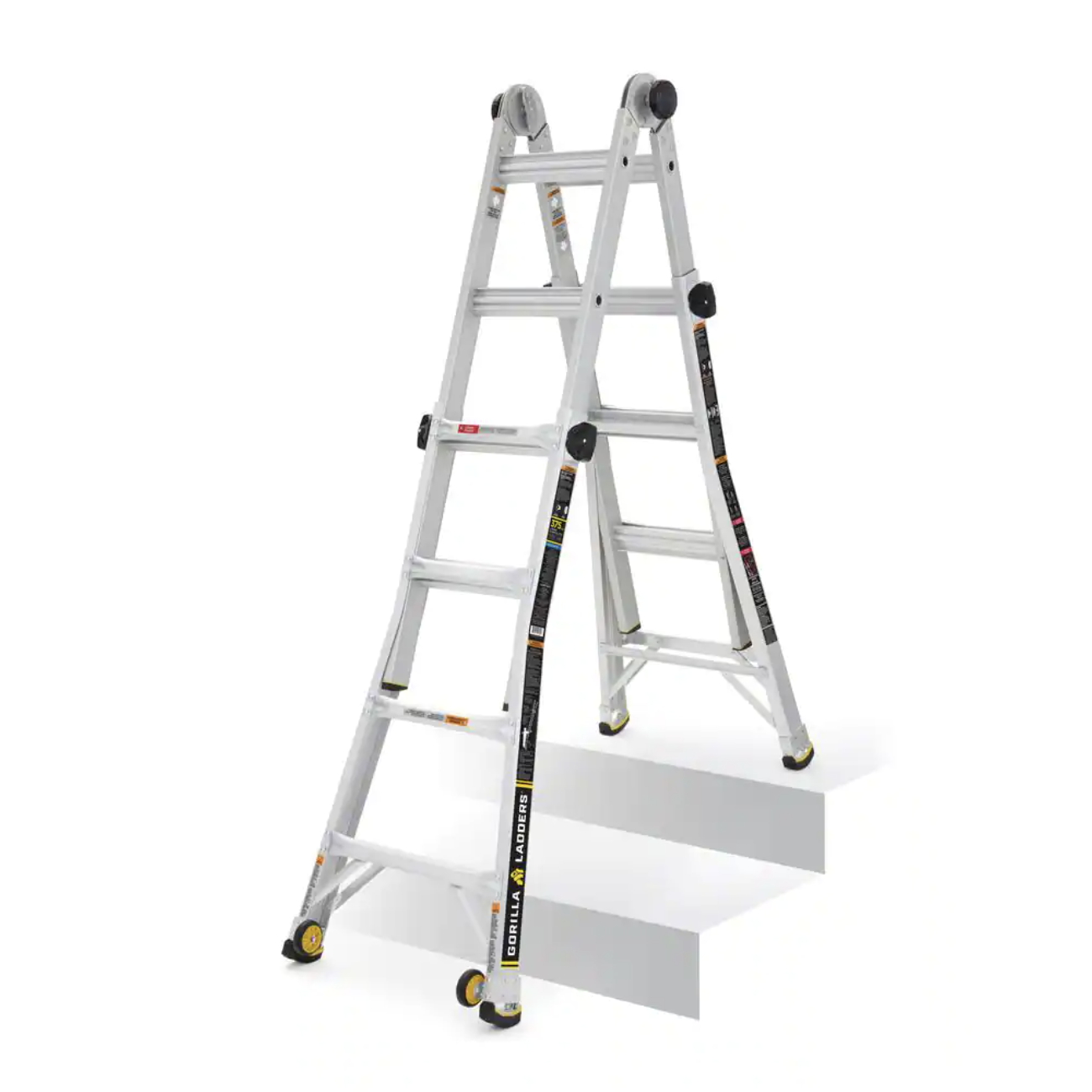 Gorilla Ladders 18 ft. Reach MPXW Aluminum Multi-Position Ladder with Wheels. 375 lb. Load Capacity